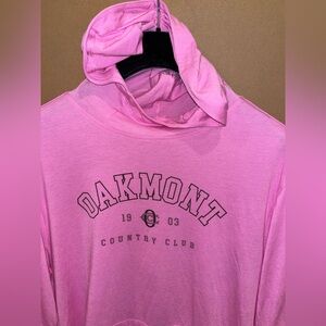 NWT Oakmont Country Club Hoodie Pink Sz Medium Levelwear Thrive Hoody New $$